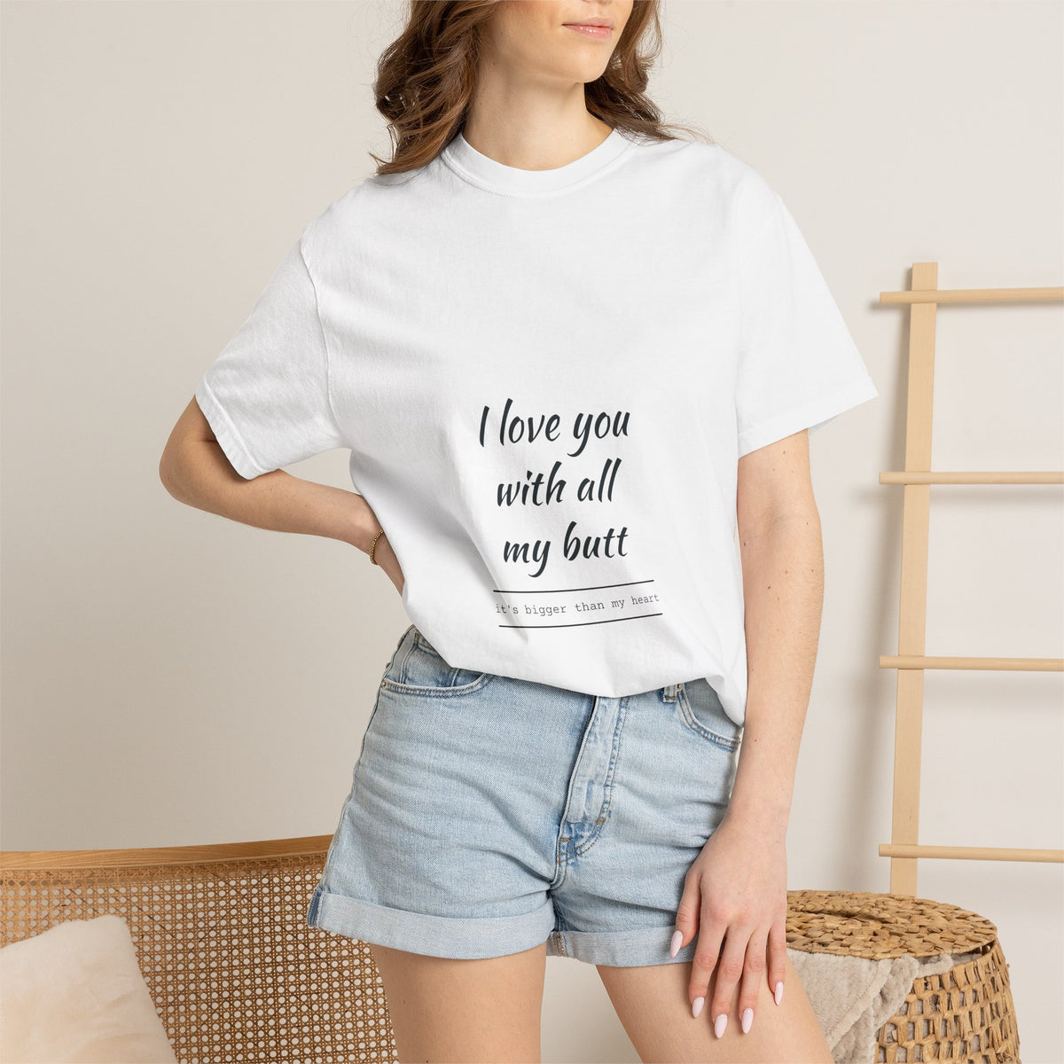 I Love You With All My Butt T‑Shirt - Funny Romantic Graphic Tee